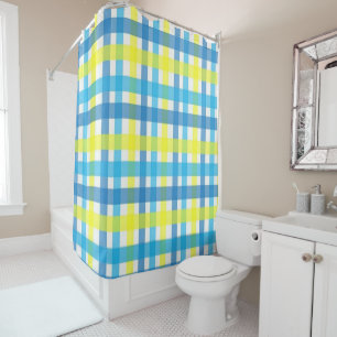 Shower Curtain Yellow Blue