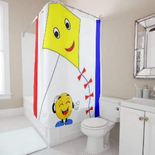 Shower Curtain Yellow Kite