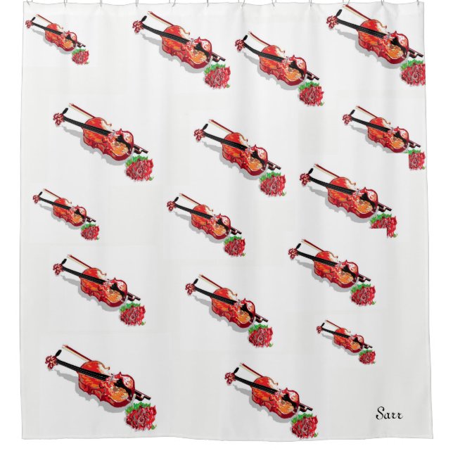 Shower Curtains Violin & Rose's (Front)