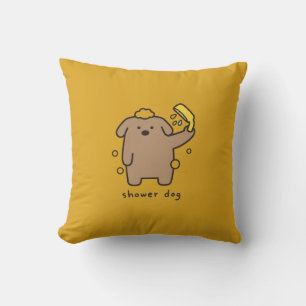 Shower Dog Brown Poodle Bath Time Kawaii Cushion