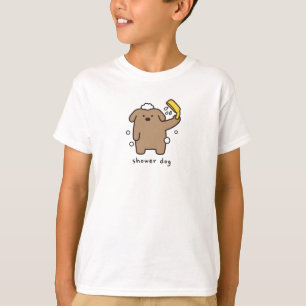 Shower Dog Brown Poodle Bath Time Kawaii T-Shirt