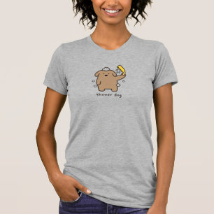 Shower Dog Brown Poodle Bath Time Kawaii T-Shirt
