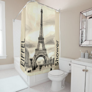 Shower Eiffel Tower Paris France Curtain