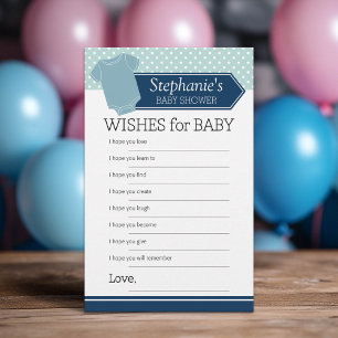Shower Game Wishes for Baby Boy  - Pastel Blue Tee
