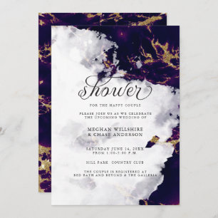 Shower Invite   Amethyst Violet Watercolor Geode