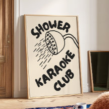 Shower Karaoke Club | Trendy Bathroom Print 