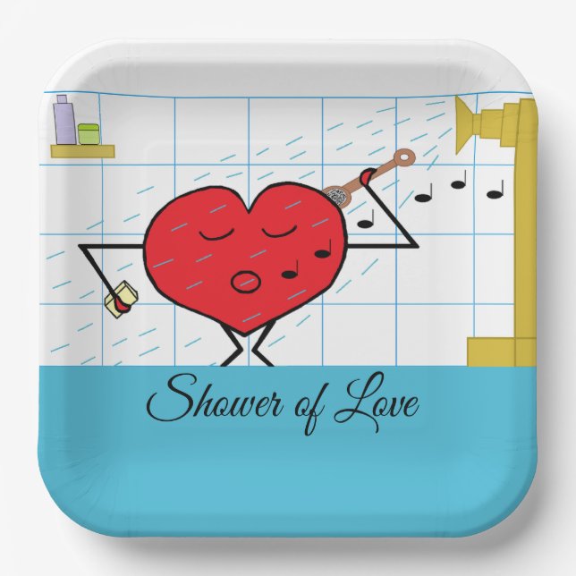 Shower Love Flows:  Bridal Party Paper Plate (Front)