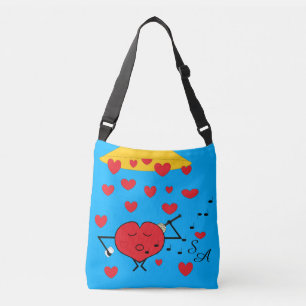 Shower of Hearts:  Dark Turquoise  Crossbody Bag
