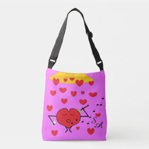 Shower of Hearts Lavender: Crossbody Bag