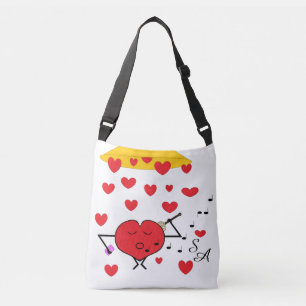 Shower of Hearts White: Crossbody Bag