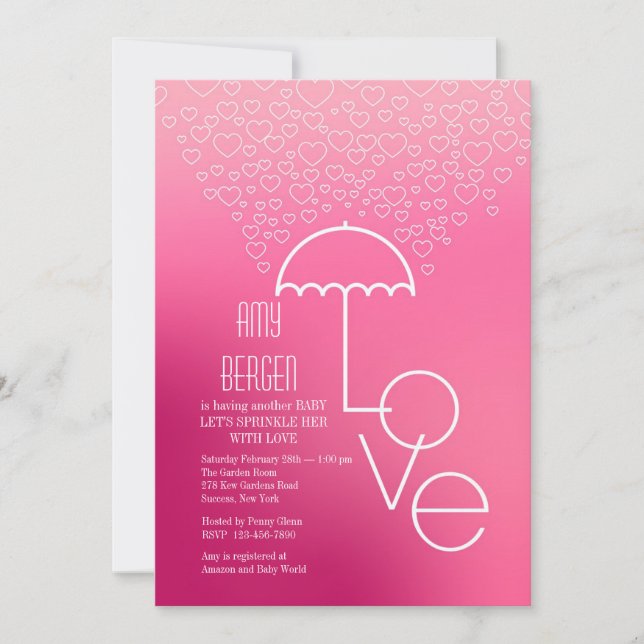 Shower of Love Pink Invitation (Front)