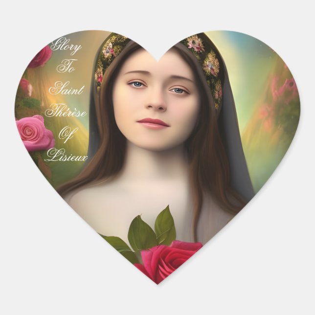 Shower of  Roses   Heart Sticker (Front)