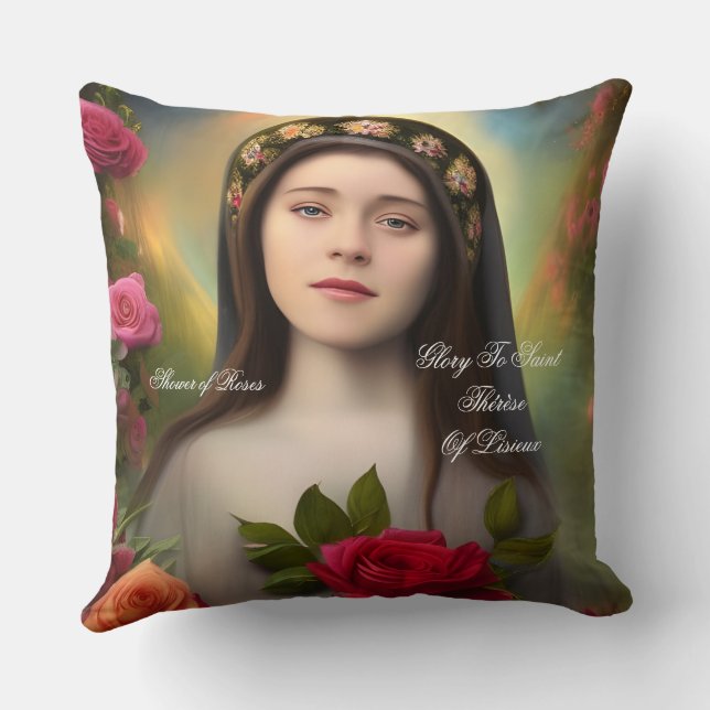 Shower of Roses throw pillow (Back)