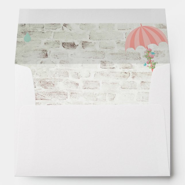 Shower on Brick Face Background Envelopes (Back (Bottom))