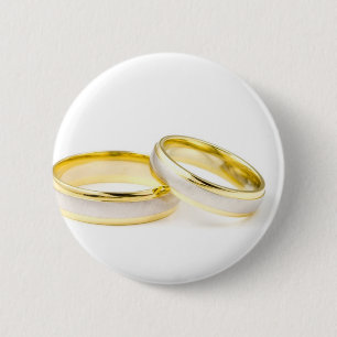 Shower Party Bride Groom Love Wedding Rings 6 Cm Round Badge