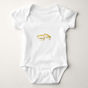 Shower Party Bride Groom Love Wedding Rings Baby Bodysuit