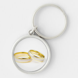 Shower Party Bride Groom Love Wedding Rings Key Ring
