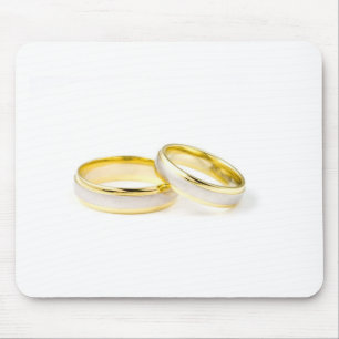 Shower Party Bride Groom Love Wedding Rings Mouse Mat