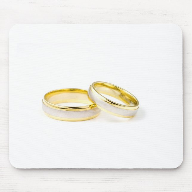 Shower Party Bride Groom Love Wedding Rings Mouse Mat (Front)
