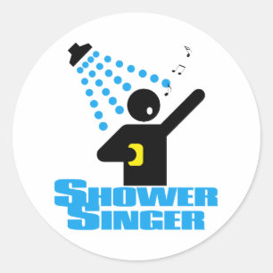 Shower Singer Classic Round Sticker