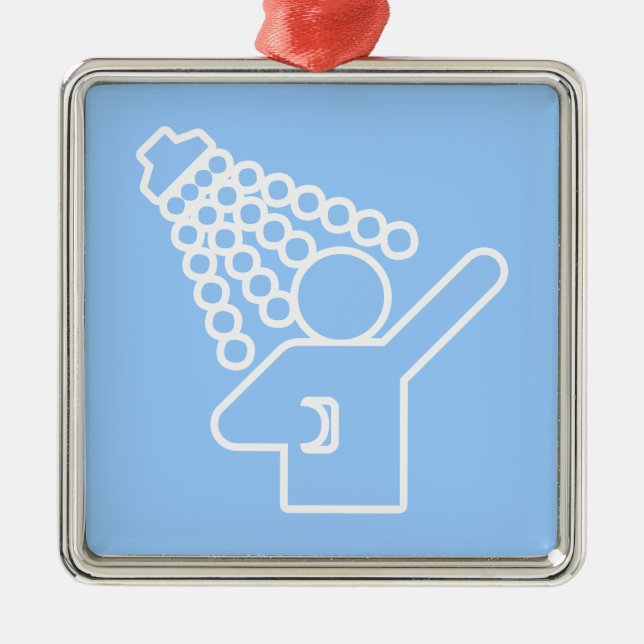 Shower Symbol Metal Tree Decoration (Front)