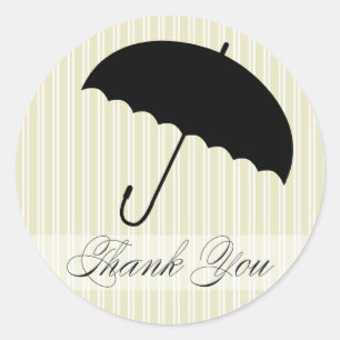 Shower Thank You Green Umbrella Sticker