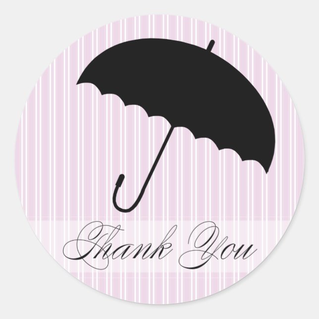 Shower Thank You Purple Umbrella Sticker (Front)
