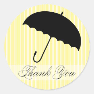 Shower Thank You Yellow Umbrella Sticker