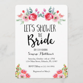 Shower the Bride Floral Bridal Shower Invitation