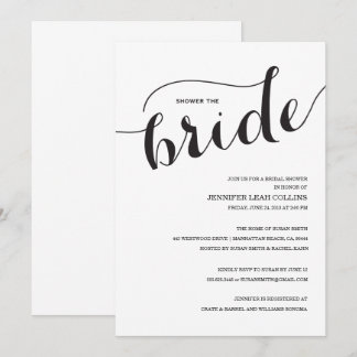 Shower the Bride Script Bridal Shower Invitation