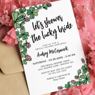Shower the Lucky Bride Clover Bridal Shower Invitation