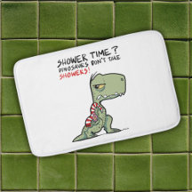 Shower Time? Funny Towel T-Rex Dinosaur Cartoon