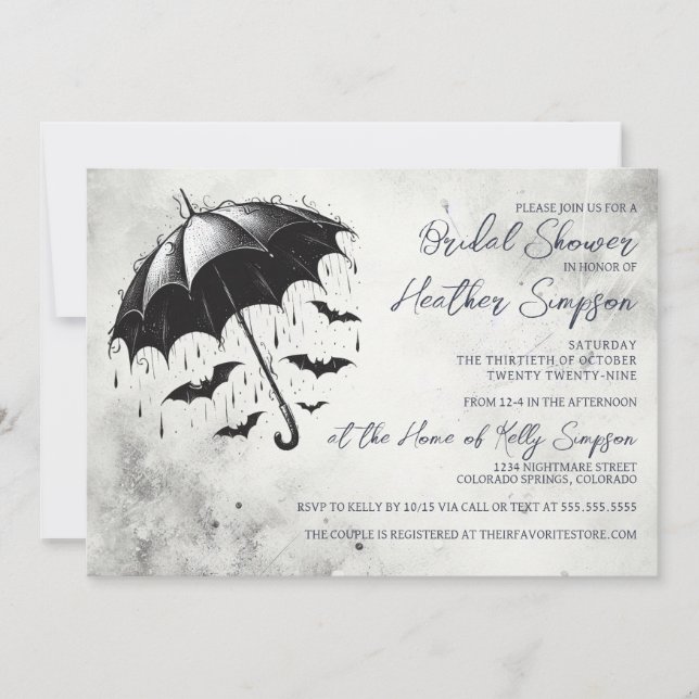 Shower Umbrella Bridal Shower Invitation (Front)