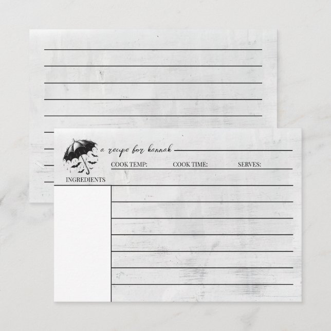 Shower Umbrella Recipe Card (Front/Back)