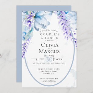SHOWER Watercolor Lavender - Dusty Blue Invitation