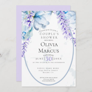 SHOWER   Watercolor Lavender - Dusty Blue Invitation
