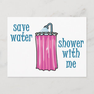 Shower with Me - Save Water Postcard