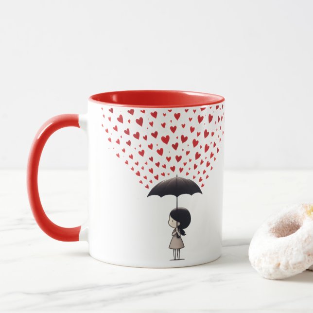 shower yourself with love hearts mug (With Donut)