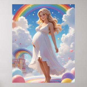 Showered with Love Baby Shower Art Poster
