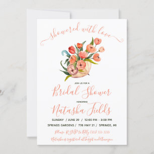 Showered With Love! Floral Umbrella Bridal Shower Invitation