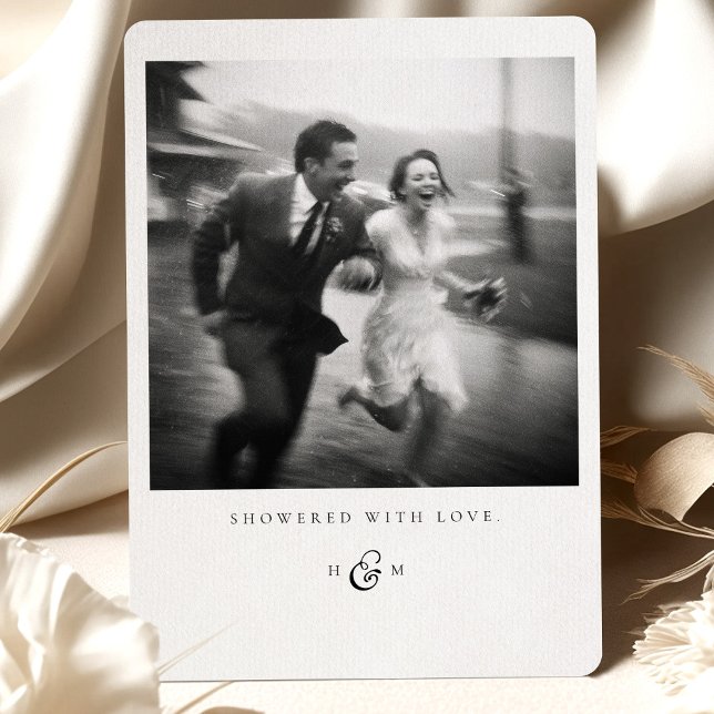"Showered With Love" Photo Thank You Card (Creator Uploaded)