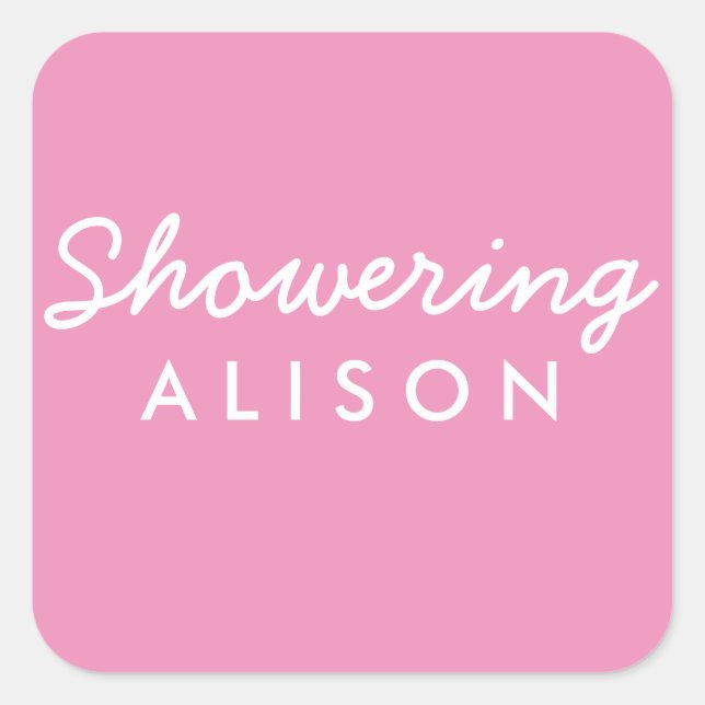 Showering Mum-To-Be Baby Shower Mason Jar Sticker (Front)