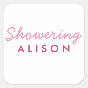 Showering Mum-To-Be Baby Shower Mason Jar Sticker