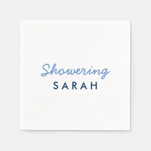 Showering the Mum-To-Be Cocktail Napkins Blue