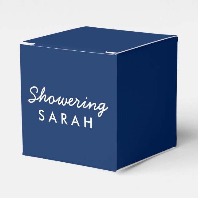 Showering the Mum-To-Be Tent Favour Box - Navy Blu (Front Side)