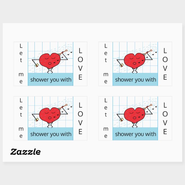 Showering You with Love:  Rectangular Sticker (Sheet)