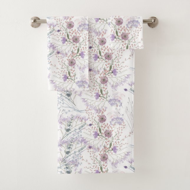 Showers of Delicate Wildflowers Bath Towel Set (Insitu)
