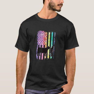 Showgirl Cattle American Patriotic USA Flag Fun Ca T-Shirt