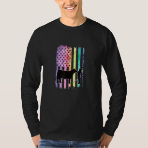 Showgirl Cattle American Patriotic USA Flag Fun Ca T-Shirt