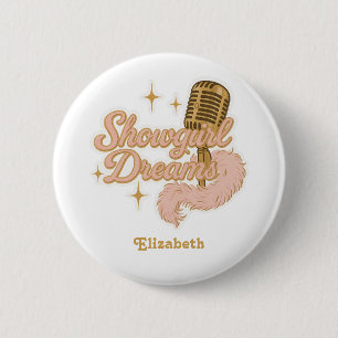 Showgirl Dreams Retro Vegas Bachelorette Party 6 Cm Round Badge